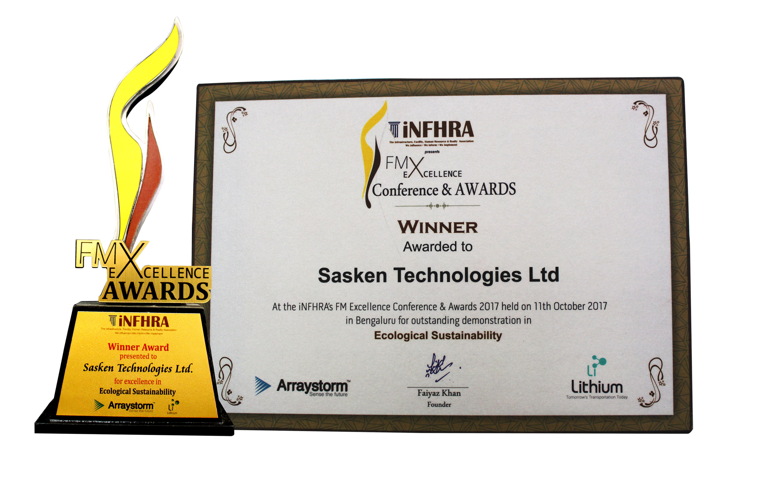 Sasken wins prestigious iNFHRA award for Ecological-Sustainable Initiatives